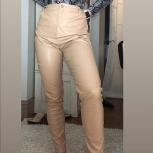 Faux Leather Crocodile Print Pant